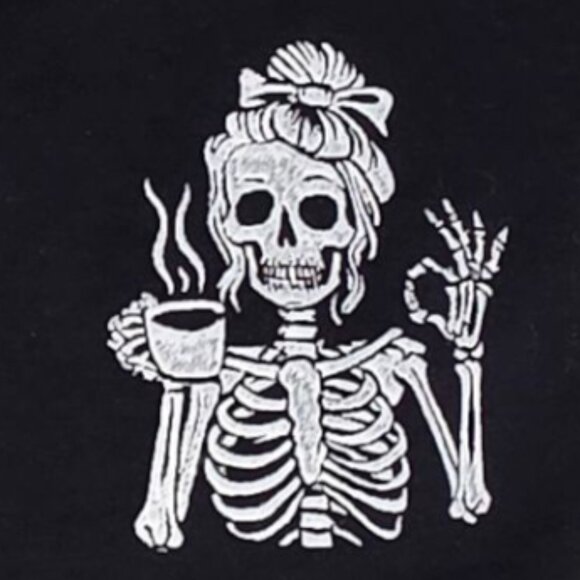 Embroidered Skeleton Crewneck Sweatshirt Fall, Halloween and Year Round Style - Picture 2 of 4